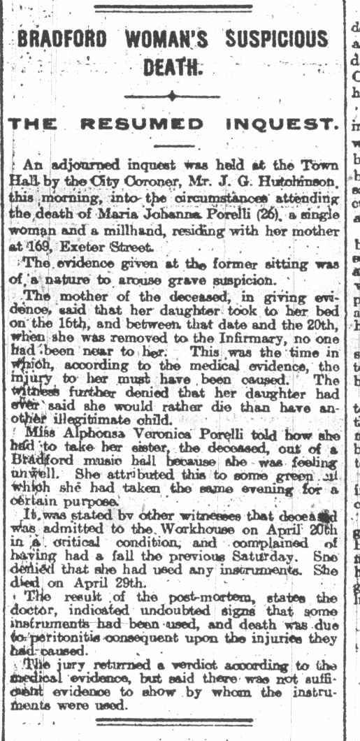 <h1><b><u>Bradford Daily Telegraph 11th May 1910<br>